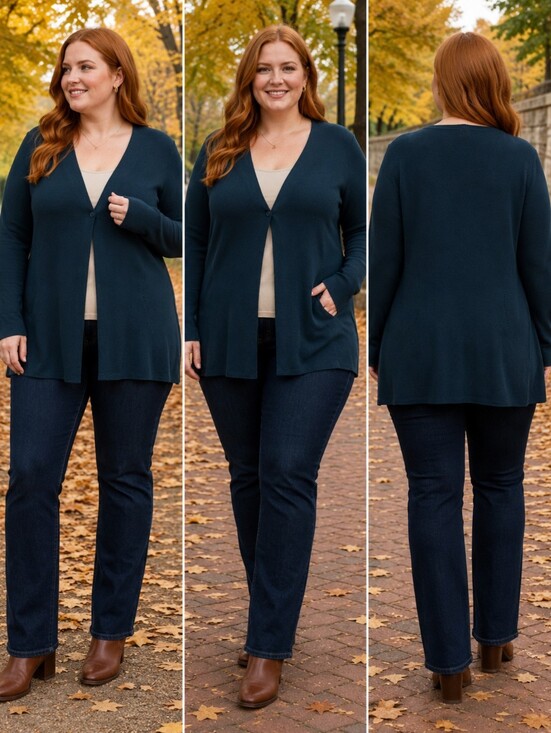 Eileen Fisher Sweaters - Eileen Fisher 100% Wool Long Cardigan Sweater Women’s L Teal Blue Minimalist